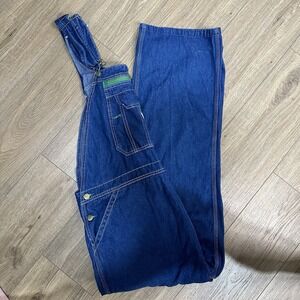 Liberty Bib‎ Overalls Big Mens 40x30 Dark Wash Jeans Utility Work Farmer EUC